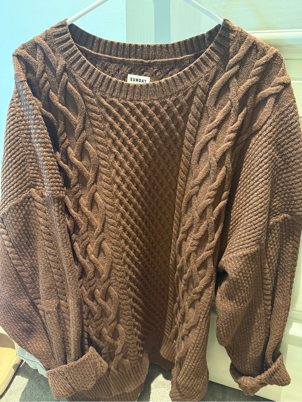 Sunday Best Peggy Chunky Cable Knit Sweater - Brown